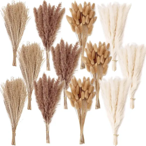 Vista 15 de 10 tallos de hierba de las pampas de 40 pulgadas de alto en color beige natural, añade un toque bohemio a tu espacio: hierba de las pampas ideal