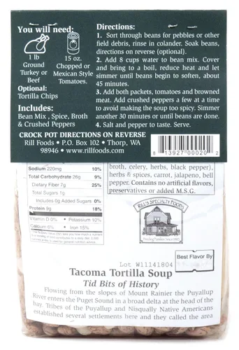 Vista 2 de Rill Foods Tacoma Tortilla Bean Soup Mix 16 oz