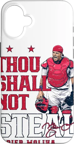 Vista 23 de Thou Shall Not Steal Yadier Molina St Louis MLBPA - Carcasa para iPhone 17
