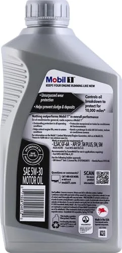 Vista 2 de Aceite Mobil 1 QT 5W30 sintético, paquete de 6