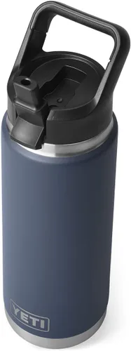 Vista 13 de YETI Rambler - Botella de acero inoxidable aislada al vacío con tapa y popote, 26 onzas, color negro