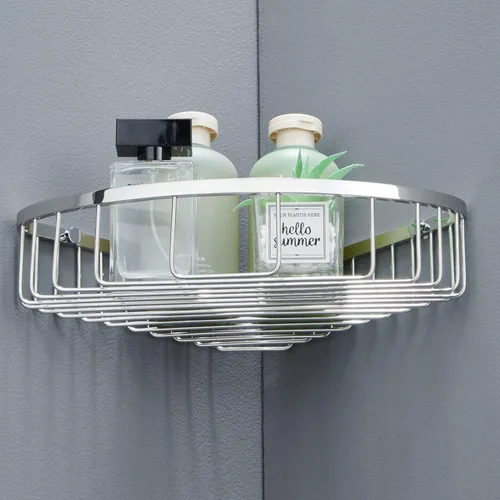 Vista 16 de Organizador esquinero para ducha, SUS304 de acero inoxidable, resistente al óxido, estante de almacenamiento montado en la pared para baño, cocina