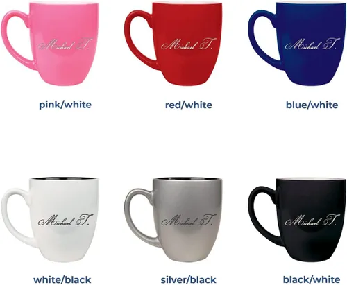 Vista 4 de Sofia's Findings Taza de café personalizada de cerámica Bistro de 16 onzas - Taza de café personalizada