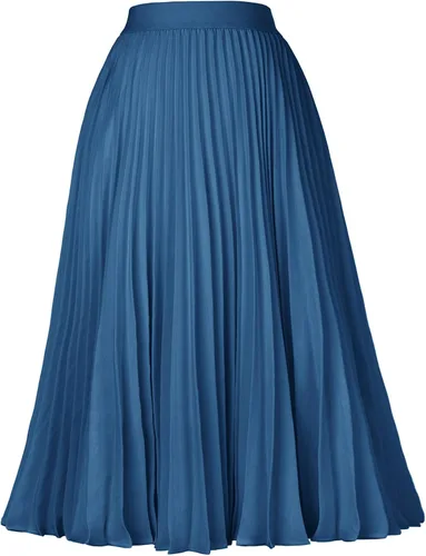 Vista 157 de GRACE KARIN - Falda plisada de gasa para mujer, con cintura alta y elástica, vuelo, corte acampanado y longitud por debajo de la rodilla