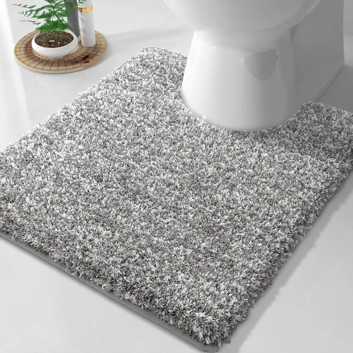 Vista 83 de Yimobra Alfombras de baño en negro y blanco antideslizantes lavables, tapetes de baño ultra suaves y absorbentes de agua, alfombra de ducha suave