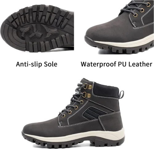 Vista 2 de Botas impermeables para el trabajo de senderismo para mujer, botas tácticas de senderismo para la nieve de invierno, botas de senderismo