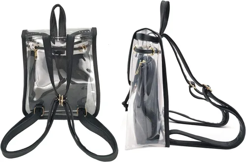 Vista 4 de Jesdo 2 en 1 transparente moda mochila transparente viaje playa hombro bolso bolso