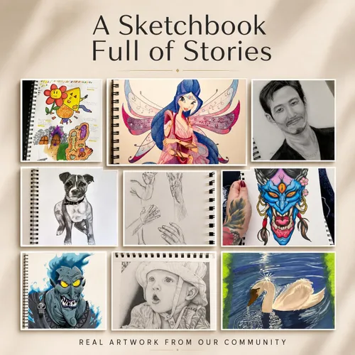 Vista 6 de Cuaderno de bocetos de artista de tapa dura – Papel muy grueso de 200GSM – Cuaderno de bocetos en espiral para dibujo y técnicas mixtas – Bloc
