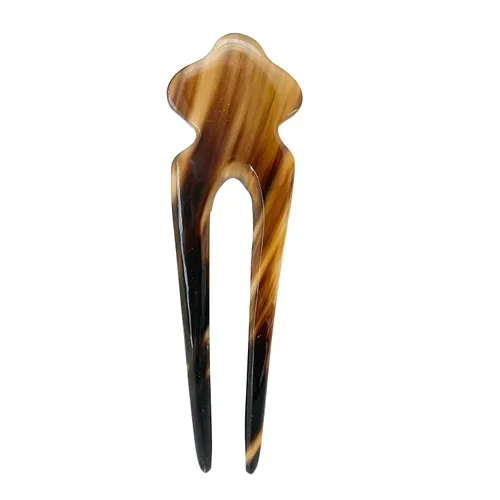 Vista 12 de Palillos para el pelo largo, palillo alisador de pelo natural de cuerno de búfalo, alfiler de 5.5 pulgadas, regalo para la madre, 1 unidad, flor
