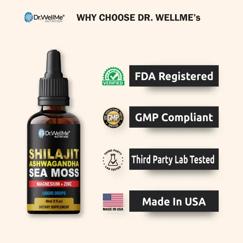 Vista 6 de Dr.WellMe Shilajit Ashwagandha - Gotas líquidas de musli y shatavari seguras para musli y shatavari, 2 onzas líquidas para energía natural, refuerzo