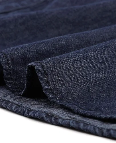 Vista 6 de Allegra K Vestido de mezclilla para mujer, con botones, plisado, acampanado, acampanado