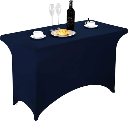 Vista 93 de FORLIFE - Funda de mesa de elastano, mantel ajustado de 4 pies para mesas rectangulares, funda elástica para patio, universal para bodas, banquetes