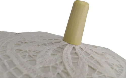 Vista 7 de HE ANDI Paraguas de encaje de boda de estilo vintage (blanco, 31 pulgadas)