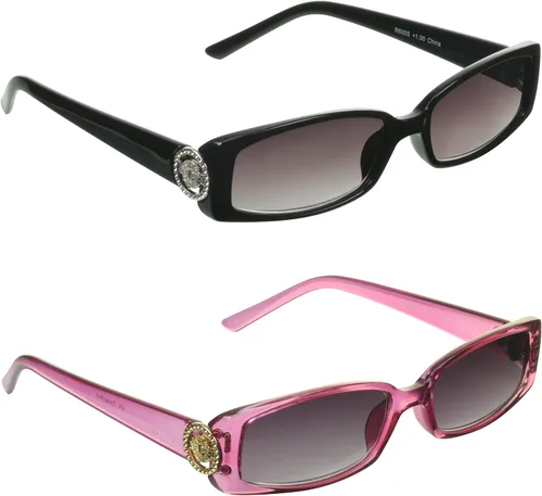 Vista 17 de proSPORT Lentes de sol de lectura con lentes completos, lentes tintados, para mujer, con emblema de medusa, emblema de medusa, color dorado