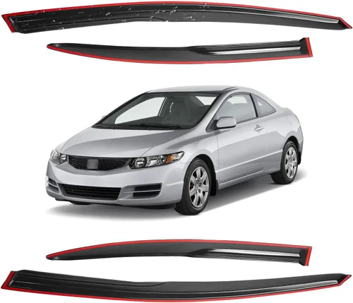 Vista 66 de Viseras para ventanas para Mazda 3 Sedán 4 puertas 2004 2005 2006 2007 2008 2009 estilo JDM Mugen, deflector de viento, protector solar y de lluvia