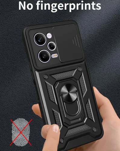 Vista 8 de CCSmall - Funda para Xiaomi Redmi Note 12 Pro+ con cubierta deslizante para cámara SJ color negro