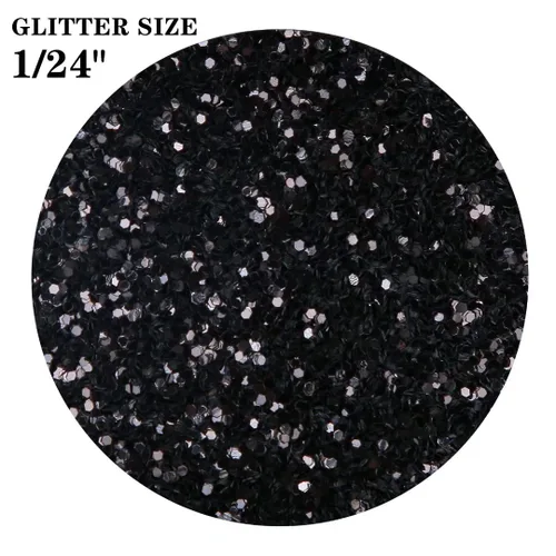 Vista 2 de TORC Brillantina gruesa negra de 4 onzas para manualidades de resina, tumblers, maquillaje cosmético, arte de uñas, decoración de festivales