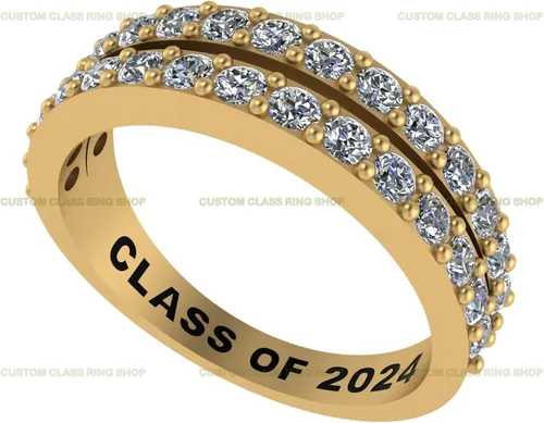Vista 5 de Custom High School and College Class Ring Sterling Silver / 10K/ 14K Gold - GRA Certified Moissanites/Lab Grown Diamonds Ring Graduation Gifts for