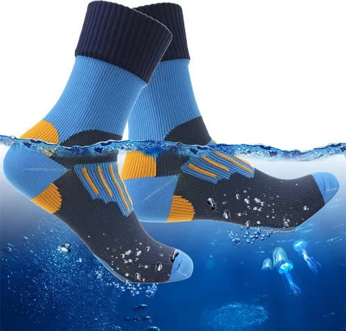 Vista 5 de RANDY SUN Calcetines impermeables, calcetines unisex para senderismo, vadeo, trail running, kayak, tipo crew
