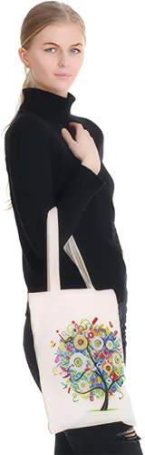 Vista 6 de 5D Art Craft Diamond Painting Shopping Canvas Tote Bag Handwork Organizar Bolso Regalo para Mujeres Mamá Hija
