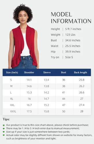 Vista 5 de Xeoxarel Cárdigan sin mangas para mujer con frente abierto (S-3XL)