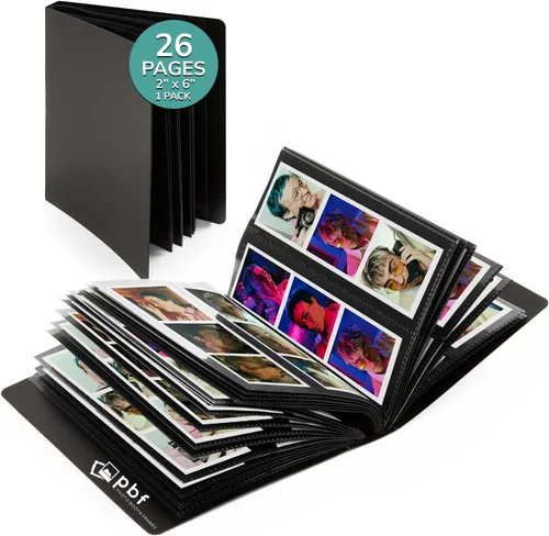 Vista 7 de pbf - Álbum de fotos de 2 x 6 pulgadas con fundas para fotos, libro de recuerdos de tiras de 2 x 6 pulgadas, álbum de tira de fotos, álbum de fotos