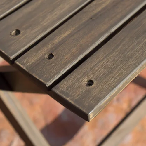 Vista 7 de Christopher Knight Home Positano - Juego de comedor plegable de madera de acacia para exteriores, acabado gris