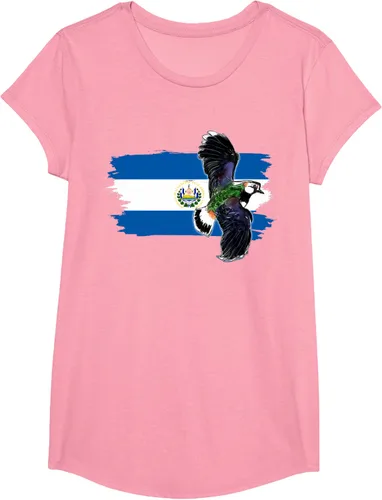Vista 64 de Camiseta con la bandera de El Salvador, mapa de El Salvador, camiseta de Salvador para mujer, Negro