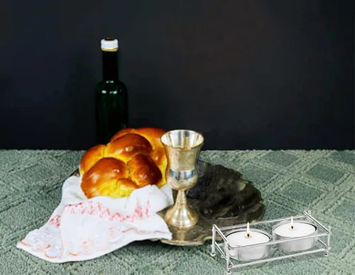 Vista 6 de Ner Mitzvah Portavelas (niquelado)