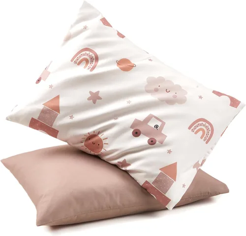 Vista 10 de TILLYOU Paquete de 2 fundas de almohada para niños pequeños con cierre de sobre, 13" x 18" de microfibra sedosa y suave, fundas de almohada de viaje