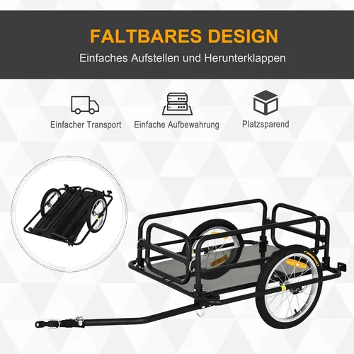 Vista 4 de Aosom – Remolque de carga/equipaje para bicicleta Wanderer, color negro