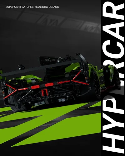 Vista 5 de Nifeliz S63 Hypercar - Juego de construcción de modelo de coche, modelo de carreras coleccionable a escala 1:8 para adultos, modelo de coche