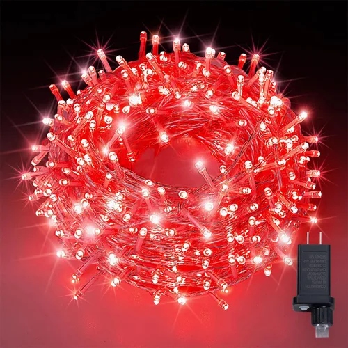 Vista 11 de Etinga - Guirnalda de 100 luces LED rosa, 33 pies con enchufe, luces de hadas decorativas con 8 modos para interiores y exteriores, dormitorio