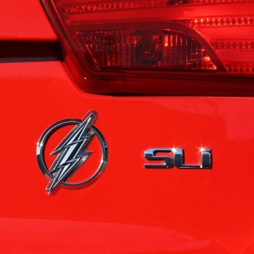 Vista 4 de Fan Emblems The Flash 3D Car Badge - Logotipo clásico (cromo)
