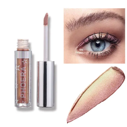 Vista 14 de Sombra de ojos con purpurina, maquillaje para ojos líquido, brillante, colores claros, lápiz en barra brillante, de larga duración, impermeable, A102