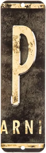 Vista 7 de Placa de matrícula retro antigua, alfabeto indiviidual, letras de pared con monograma de pared, con buzones de correo montados en la pared, Mancave