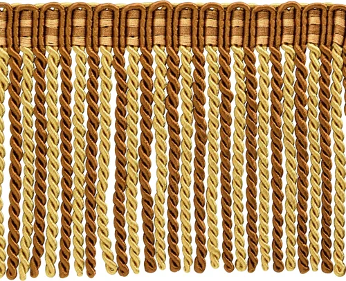 Vista 7 de DÉCOPRO Colección Noblesse de 6 pulgadas de largo con borde de flecos de lingote con cabecera de punto elegante (estilo # DB6), color burdeos