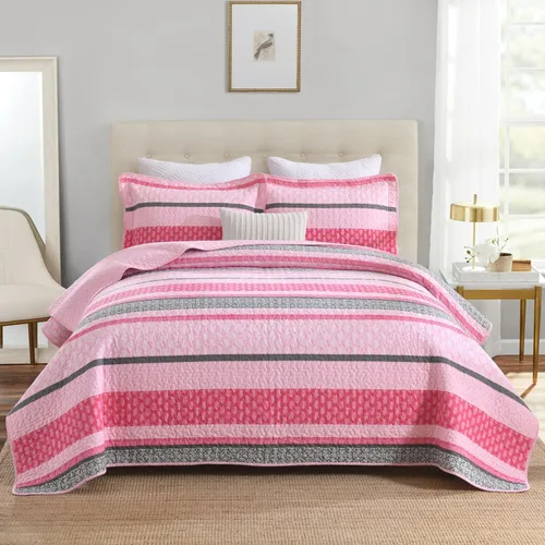Vista 28 de Juego de ropa de cama con colcha Homzard tamaño individual - Juego de edredón 100% algodón, colcha de cama gris y azul para la cama, ropa de cama