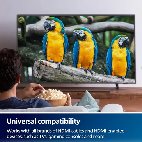 Vista 9 de Philips 2 Device HDMI 2.1 Switch Splitter [8K @60Hz 4K @120Hz] Sonido envolvente HD Dolby 7.1, transferencia de datos de 48 Gbps, juegos, Smart