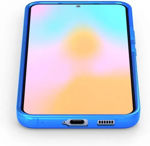 Vista 3 de FELONY CASE - Funda protectora transparente azul neón para Samsung Galaxy S22, TPU y policarbonato que absorbe los golpes - A prueba de grietas