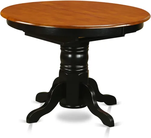Vista 6 de East West Furniture AVAT5-BLK-C - Juego de mesa de comedor de 5 piezas para 4 personas, incluye una mesa de cocina ovalada con hojas de mariposa y 4