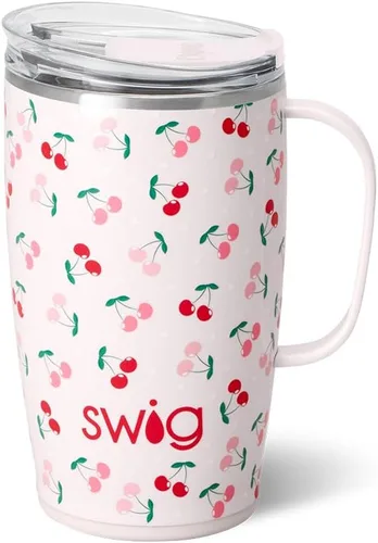 Vista 26 de Swig Life Taza de Viaje de 18 oz, Vaso Aislante con Asa y Tapa, Taza de Café de Viaje, Compatible con Portavasos, Acero Inoxidable, Vaso de 18 oz