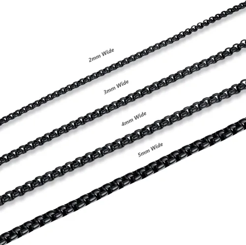 Vista 6 de Collar de cadena Rolo de acero inoxidable para hombre y mujer, ancho de 2340.197 in