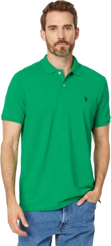 Vista 96 de Polo de piqué de algodón sólido para hombre con pequeño Pony Gris jaspeado