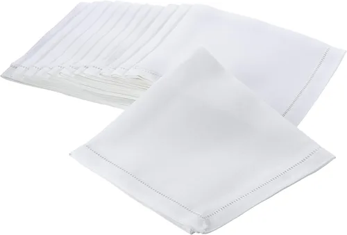 Vista 4 de SARO LIFESTYLE Servilleta de cóctel con borde cosido (juego de 12), negro, 6"x6