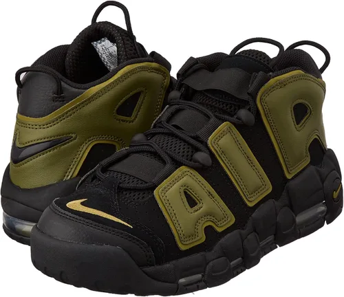 Vista 7 de Nike Air More Uptempo tenis de piel blancasnegras para hombre