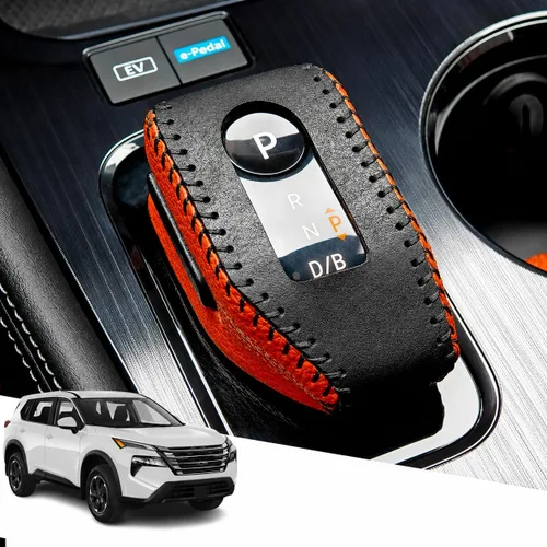 Vista 57 de Great-luck Funda Protectora de Perilla de Palanca de Cambios Automática de Cuero Genuino con Moldura, Accesorios Interiores Personalizados