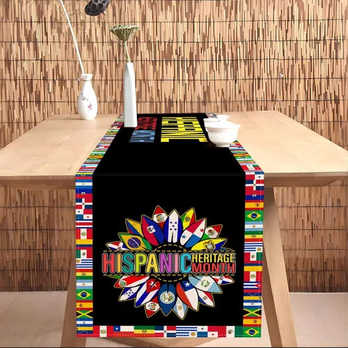 Vista 2 de Nepnuser Camino de mesa del Mes Nacional de la Herencia Hispana, decoración de la cultura de los países latinos, decoración del hogar, cocina