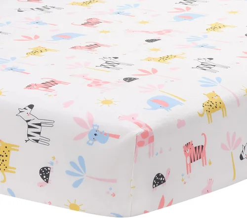 Vista 7 de Lambs & Ivy Animal Jungle Soft 100% algodón Jersey Baby Sábana bajera para cuna