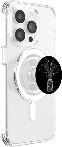Vista 4 de Galaxy Flower Stars Cielo Noche Luna Espacio Exterior Regalo PopSockets MagSafe PopGrip para iPhone